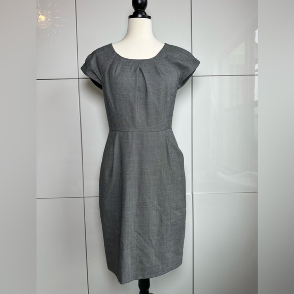 J. Crew Womens 4 Super 120s Wool Cap Sleeve Sheath Dress Career Work - Picture 1 of 12